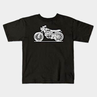 CL360 Scrambler Motorcycle White Sketch Art Kids T-Shirt